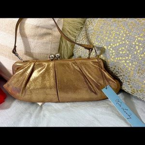 NWTs Kate Landry Gold clutch purse